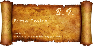Birta Izolda névjegykártya